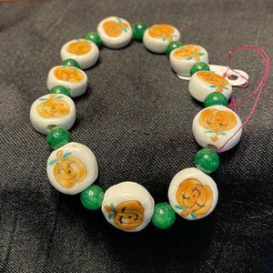 Halloween Jack O Lantern Stretch Bracelet